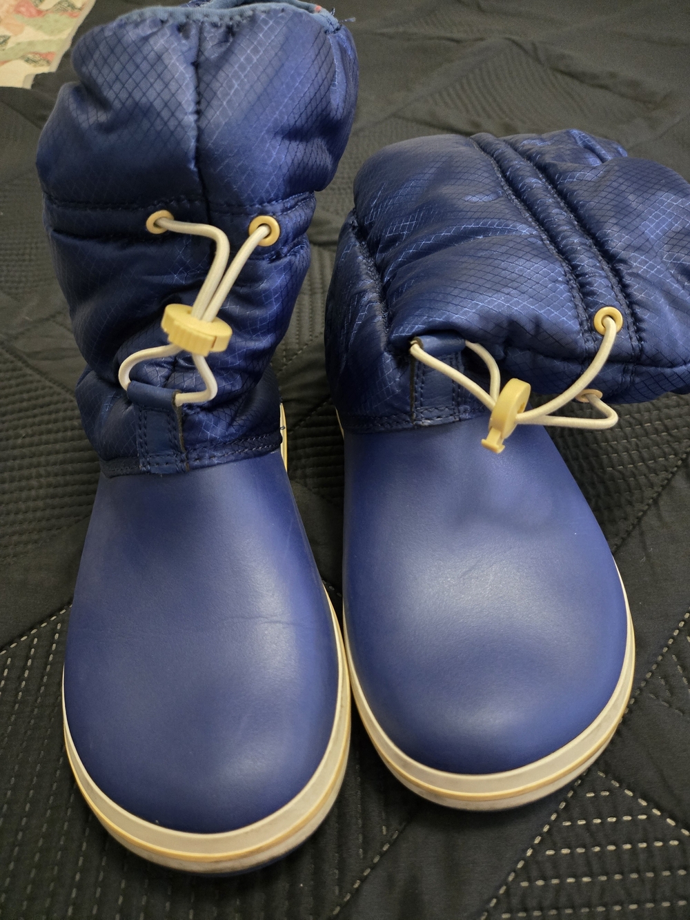 CROCS Navy Blue and Beige Ankle Booties